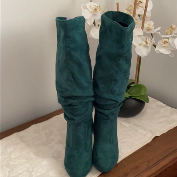 Passport Shoes - Green Faux Suede Boots